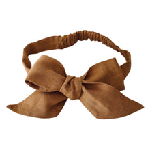 Load image into Gallery viewer, Snuggle Hunny Linen Bow Headband